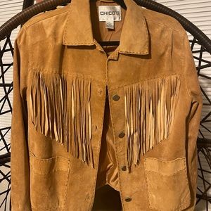 Chicos fringe jacket size 1